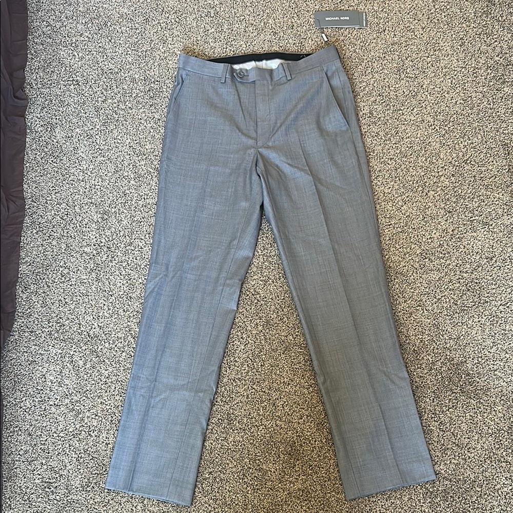 Michael Kors Light Gray Men's Dress Pants - Slim Tailored Trousers